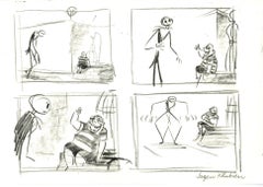 Vintage The Nightmare Before Christmas Storyboard: Jack Skellington and Corpse Kid