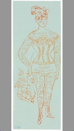 Tattooed Woman Holding Rose by Andy Warhol