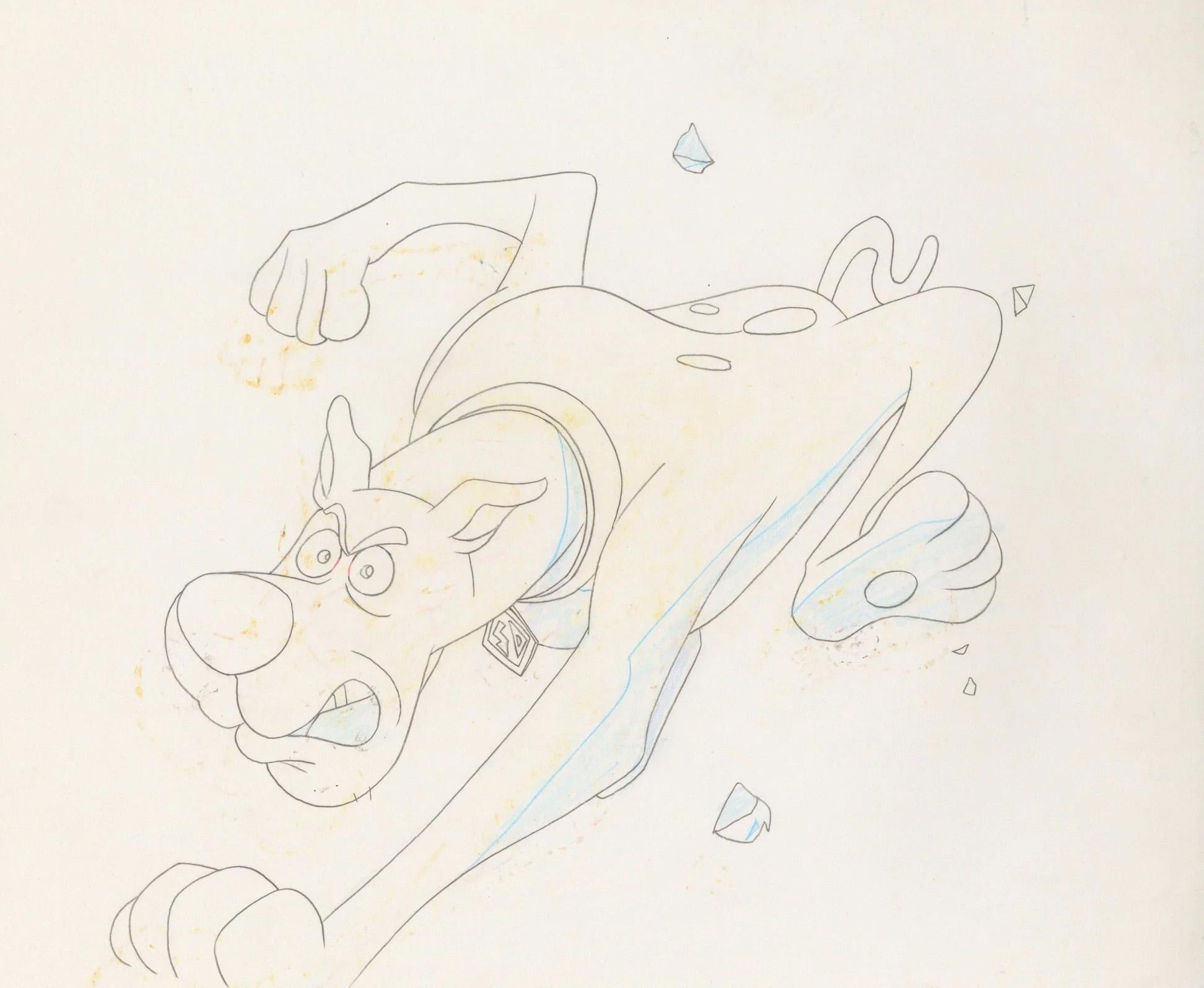 Scooby-Doo Zombie Island Cel auf dem Hintergrund mit Zeichnung, signiert von Bob Singer 1