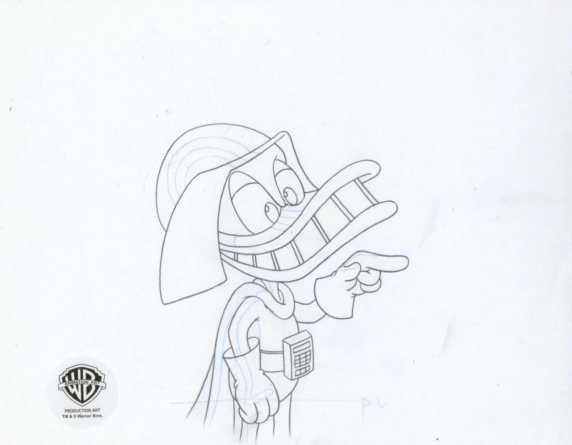 Tiny Toons Produktionscel auf Hintergrund mit passender Zeichnung: Entenschwanz Vader (Pop-Art), Art, von Warner Bros. Studio Artists