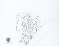 Tiny Toons Production Cel on Background with Matching Drawing: Duck Vader