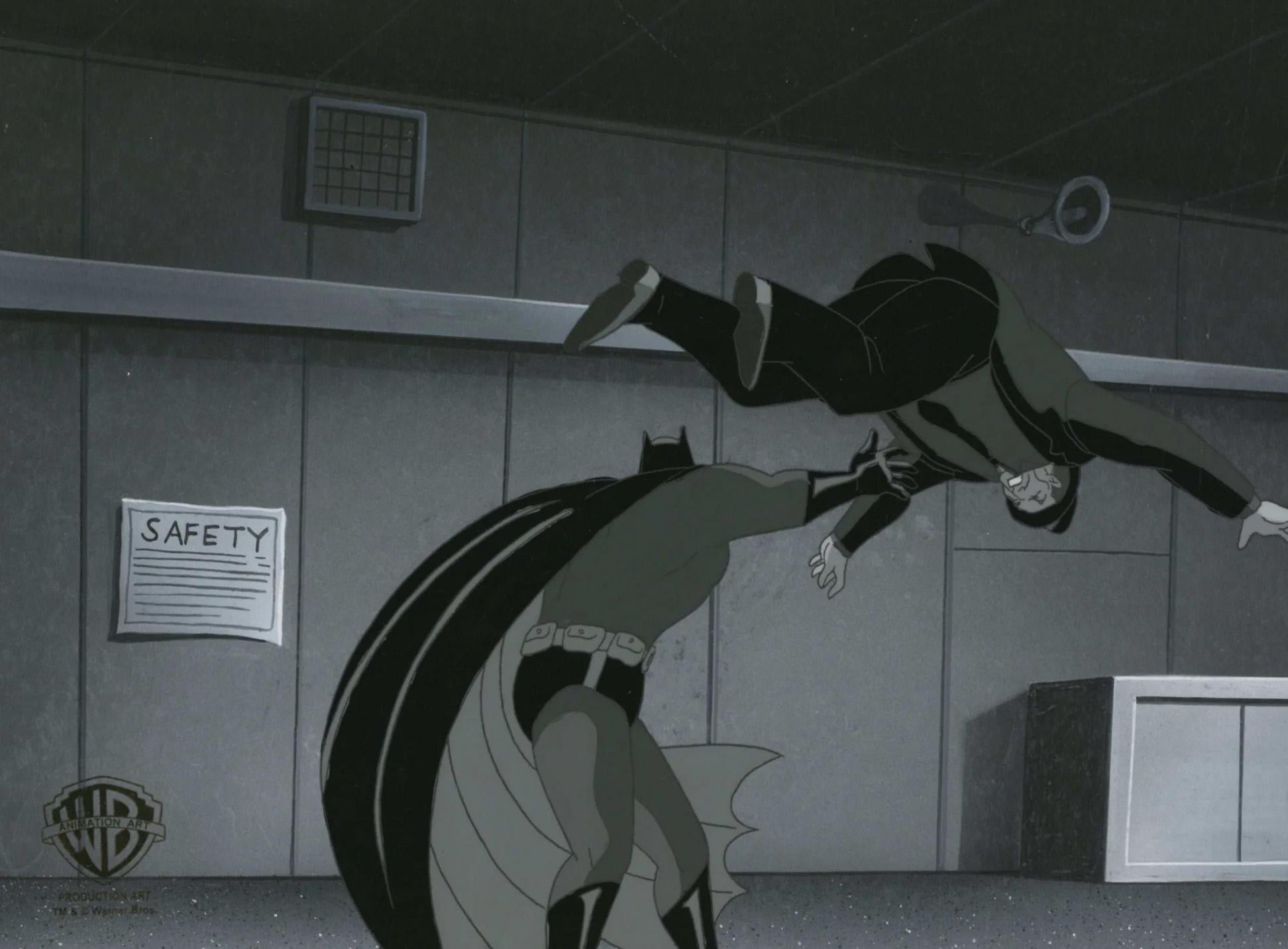 Batman Animated Series Original Production Cel On Original Background: Batman - Art by DC Comics Studio Artists