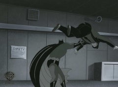 Vintage Batman Animated Series Original Production Cel On Original Background: Batman