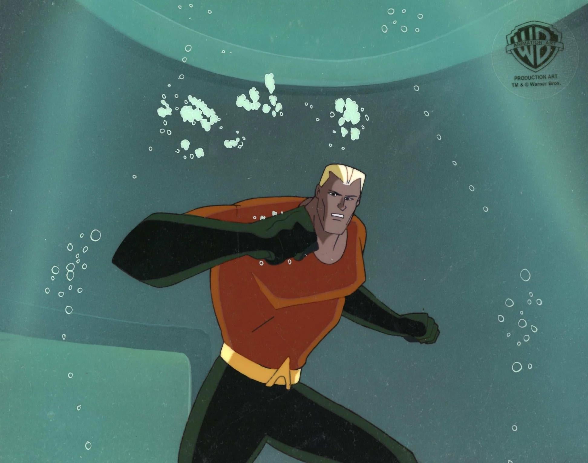 Superman the Animated Series Original Cel and Background: Aquaman - Art by DC Comics Studio Artists