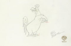Looney Tunes Cel w/ Matching Drawing: Foghorn Leghorn signed by Friz Freleng