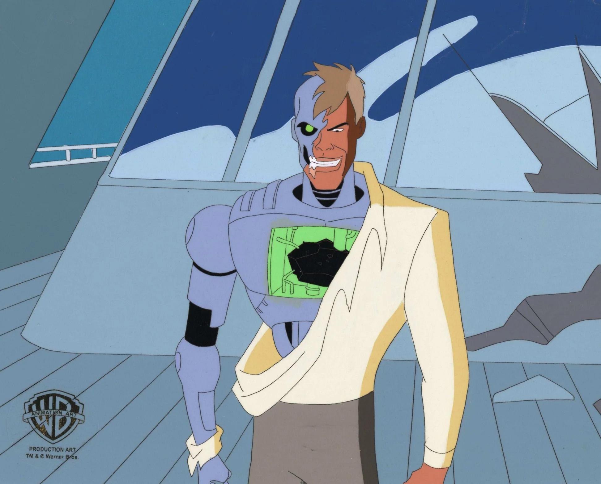Superman the Animated Series Original Production Cel and Background: Metallo - Art by DC Comics Studio Artists