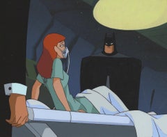 The New Batman Adventures Original Cel and Background: Barbara Gordon and Batman