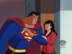 Superman Animated Series Original Cel and Background: Superman, Lois 
