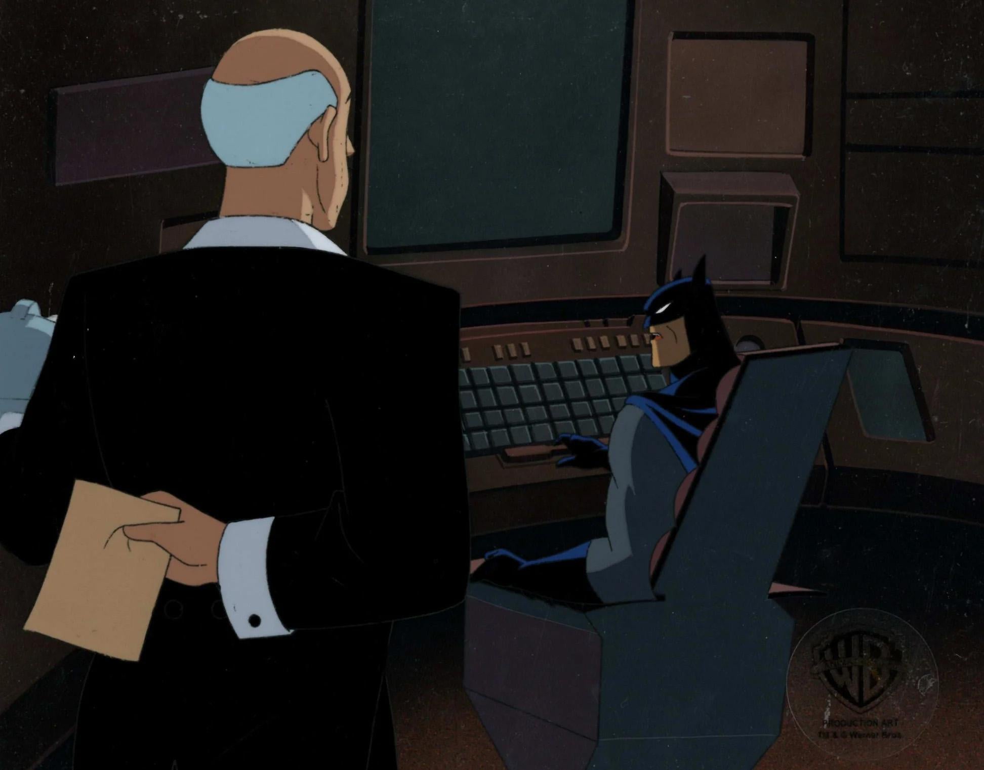 Cel e sfondo originale di Batman The Animated Series: Batman, Alfred - Art di DC Comics Studio Artists
