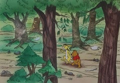 Winnie the Pooh Original Cel and Original Background Framed: Pooh, Rabbit