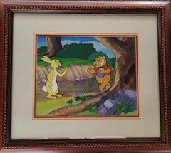 Winnie the Pooh Original Cel and Original Background, Framed: Pooh, Rabbit