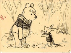 Retro Winnie the Pooh and Tigger Too, Original Storyboard Double-Sided: Pooh, Piglet