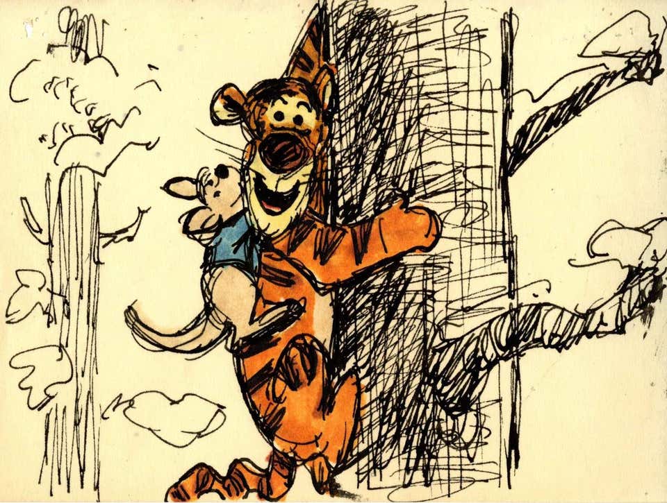 Tigger Springtime With Roo Walt Disney Studio Artists - Tigger and Roo Original Storyboard Drawing ...