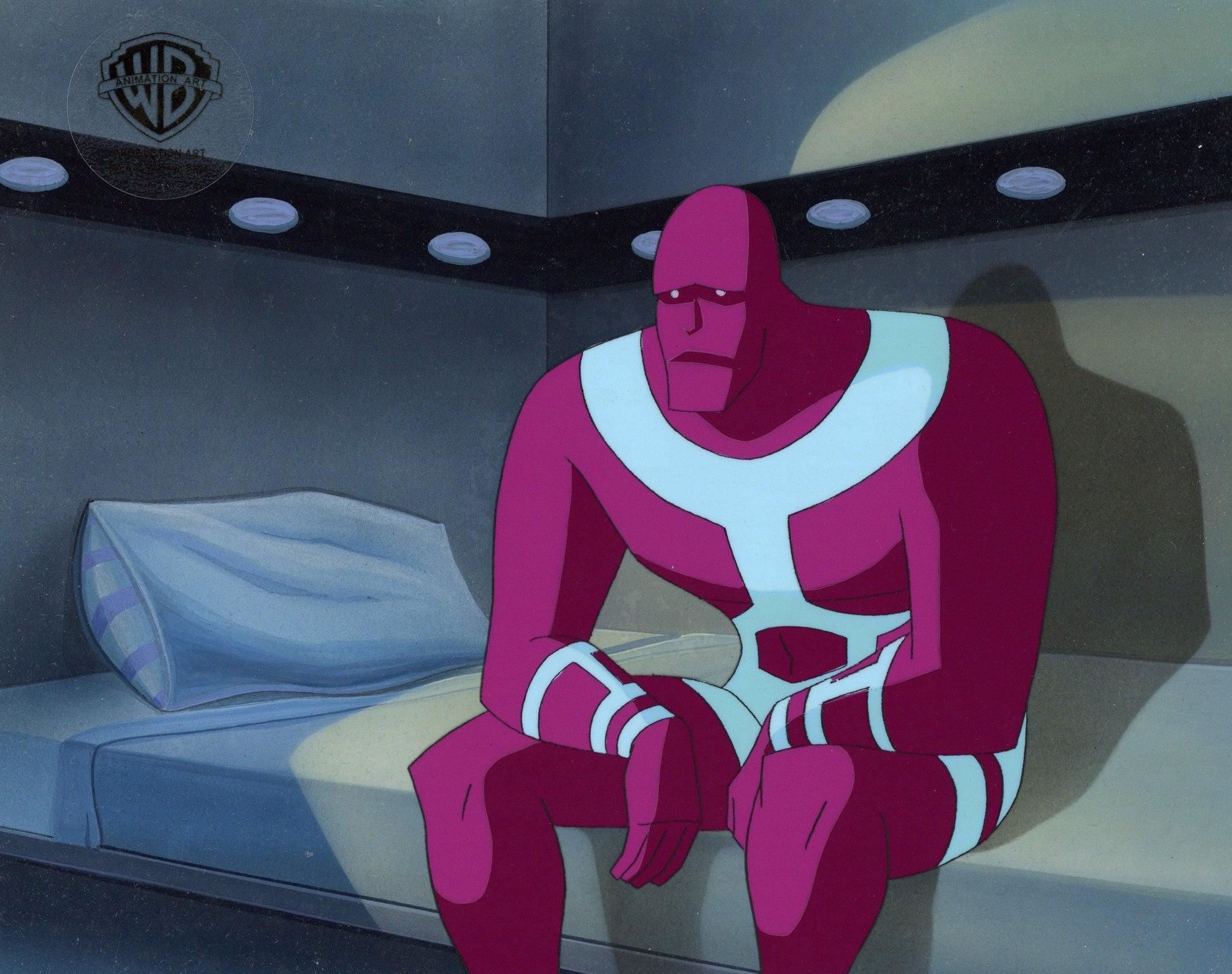 Superman Animated Series Original Cel and Background with Drawing: Parasite - Art by DC Comics Studio Artists
