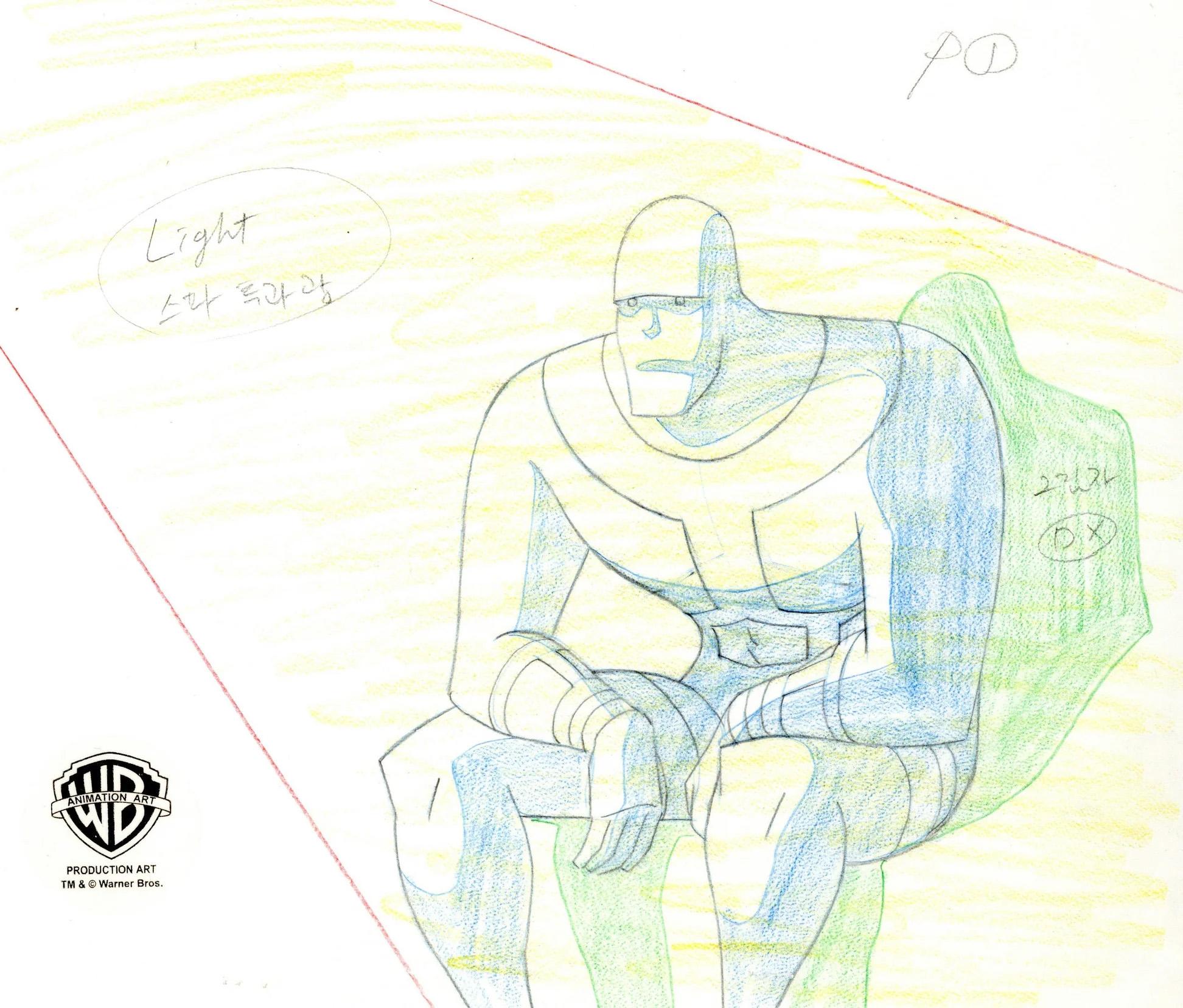 Superman Animated Series Original Cel und Hintergrund mit Zeichnung: Parasite (Pop-Art), Art, von DC Comics Studio Artists