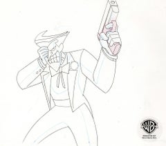 The New Batman Adventures Original Cel and Background with Drawing: Joker, Robin