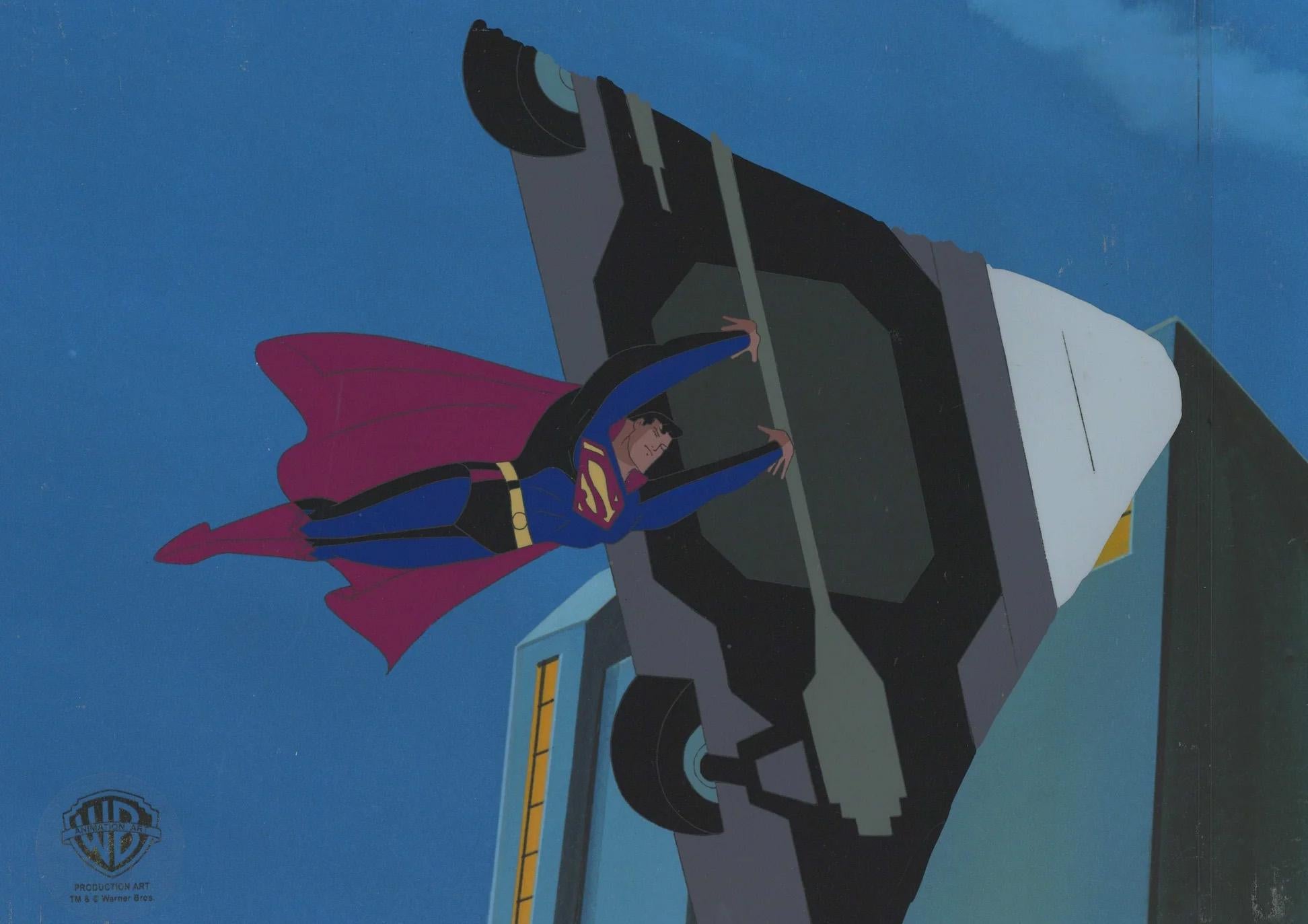 Superman The Animated Series Production Cel: Superman - Art by DC Comics Studio Artists