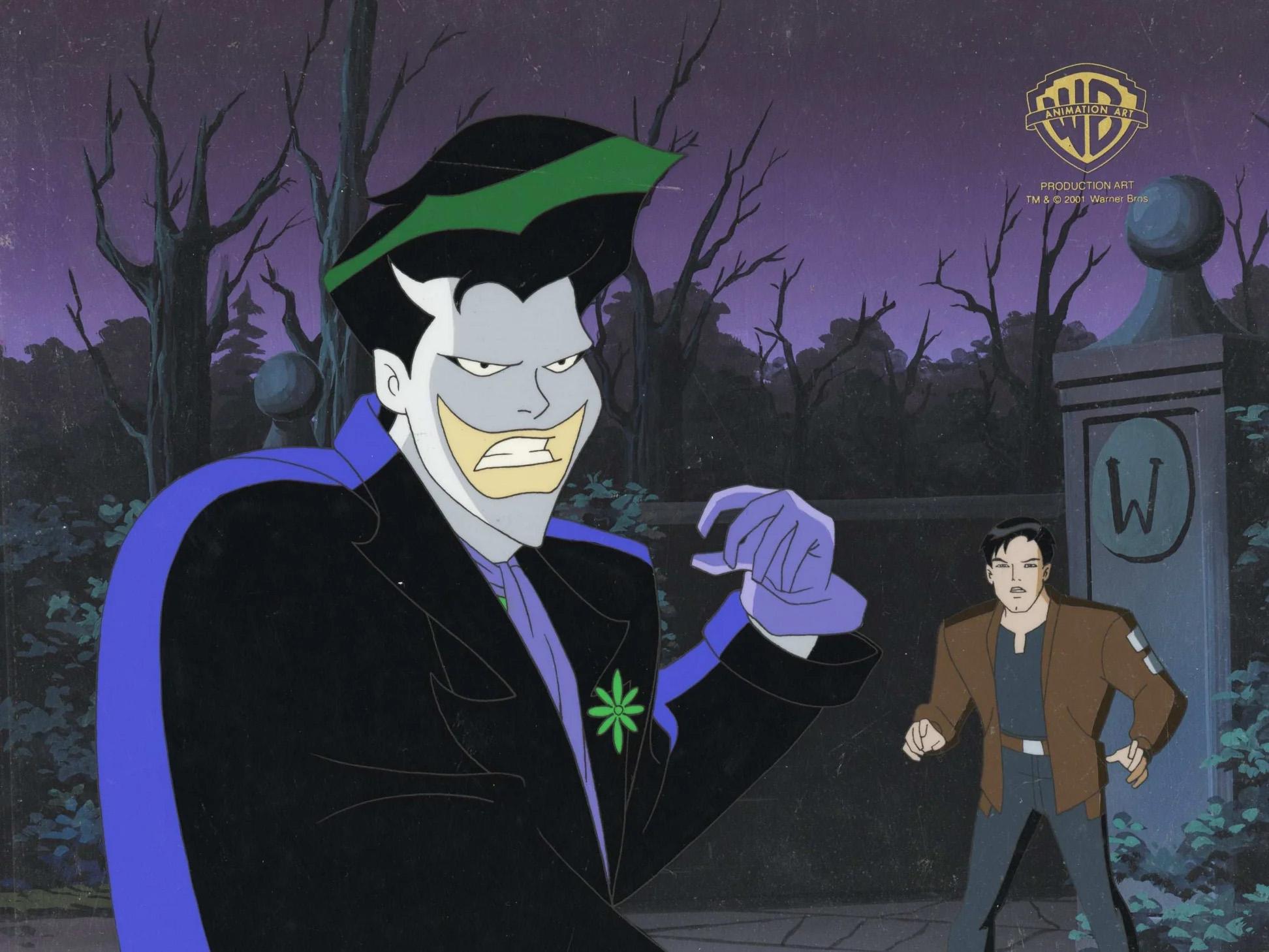 Batman Beyond Original Cel and Background: Terry McGinnis and Jokerz - Art by DC Comics Studio Artists