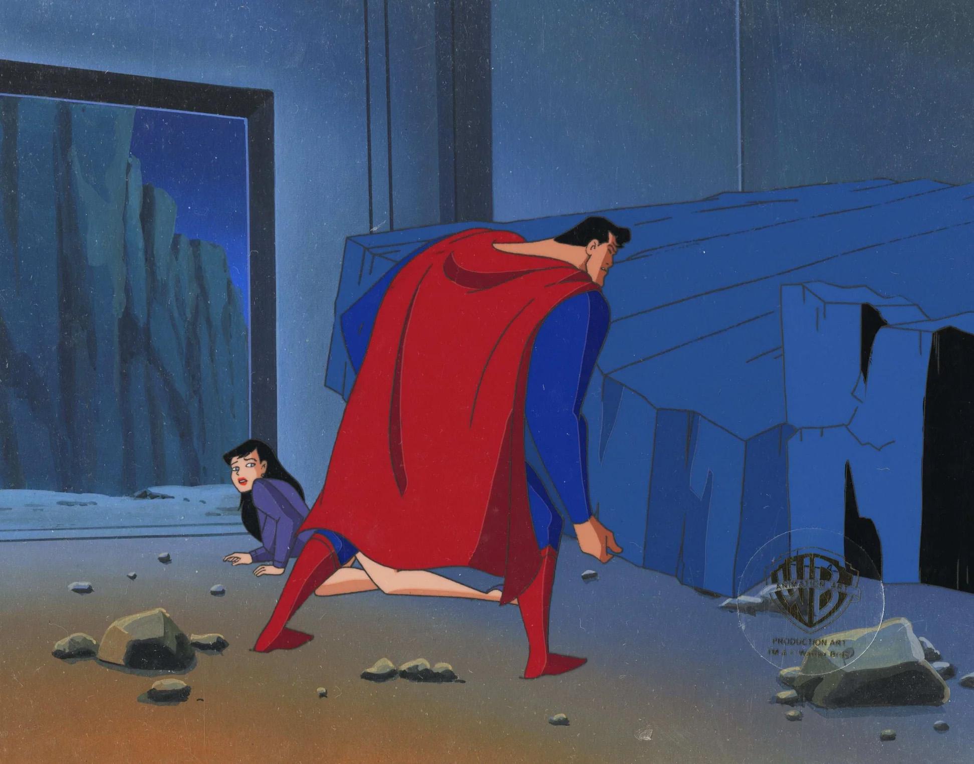 Superman the Animated Series Original Production Cel: Superman and Lois - Art by DC Comics Studio Artists