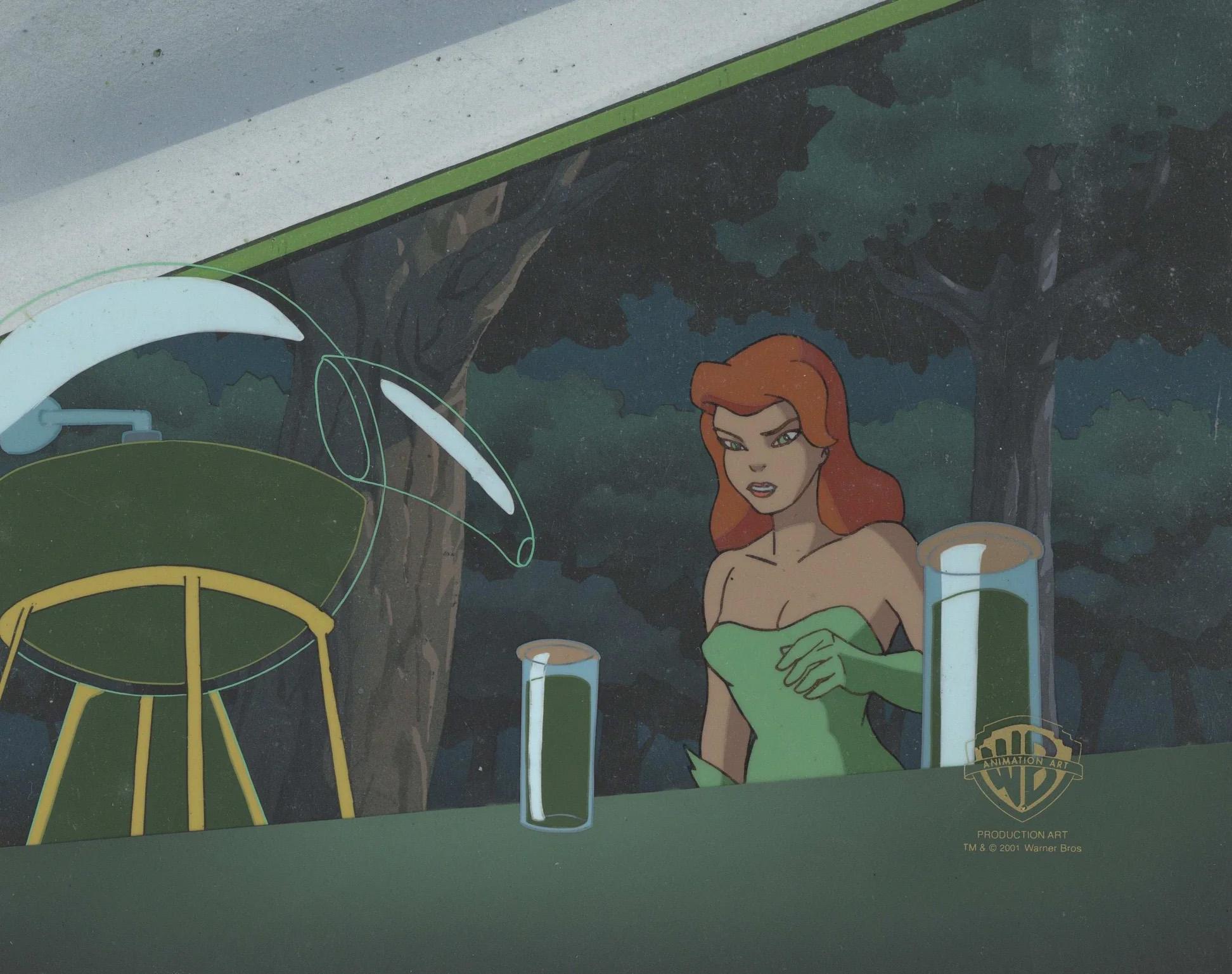Batman The Animated Series Production Cel sur le fond d'origine : Ivy - Art de DC Comics Studio Artists