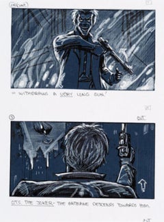 Retro 1989 Batman Movie: Joker Storyboard Original Art Sequence of 4