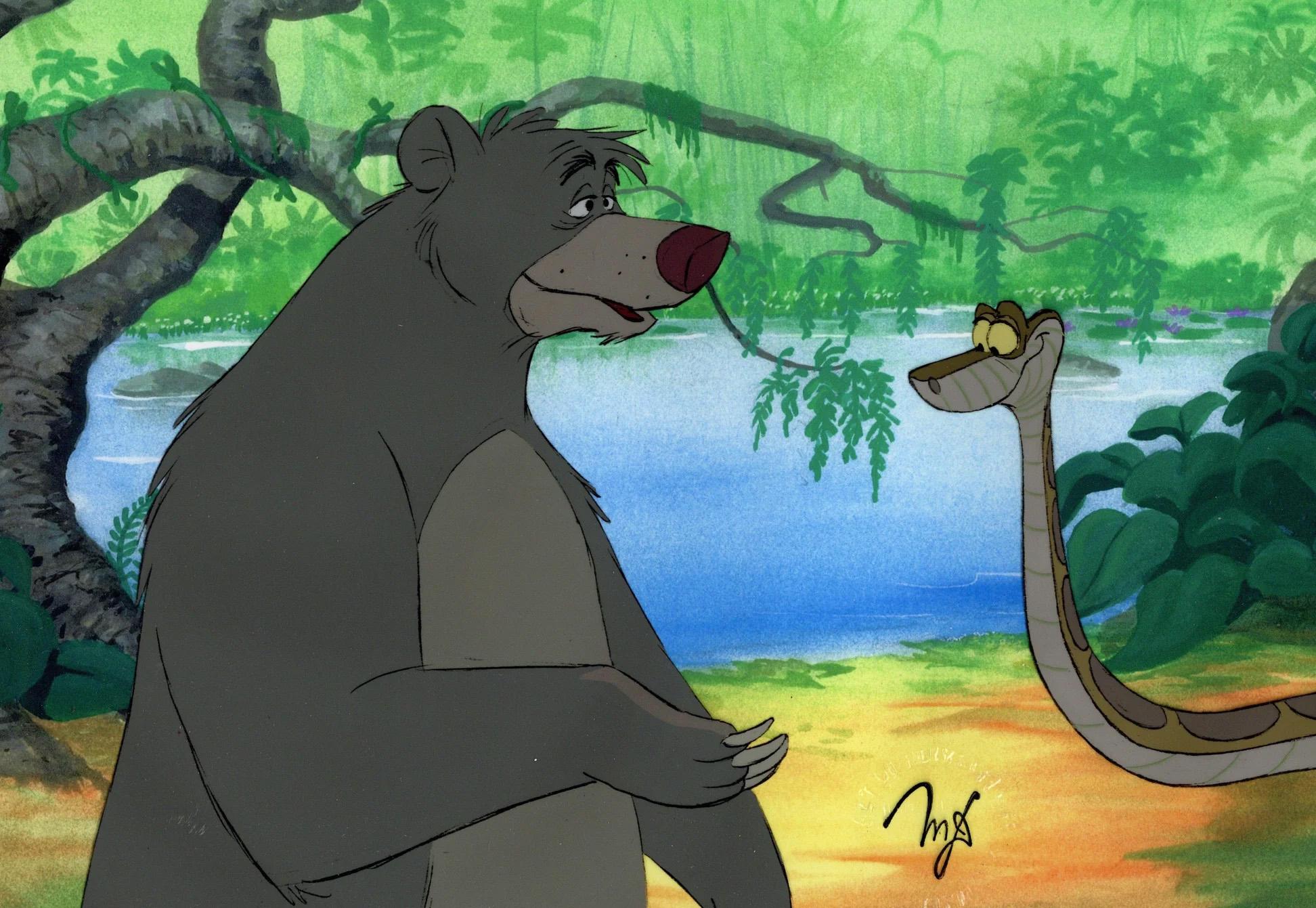 The Jungle Book Original Production Cel: Baloo and Kaa - Art by Walt Disney Studio Artists