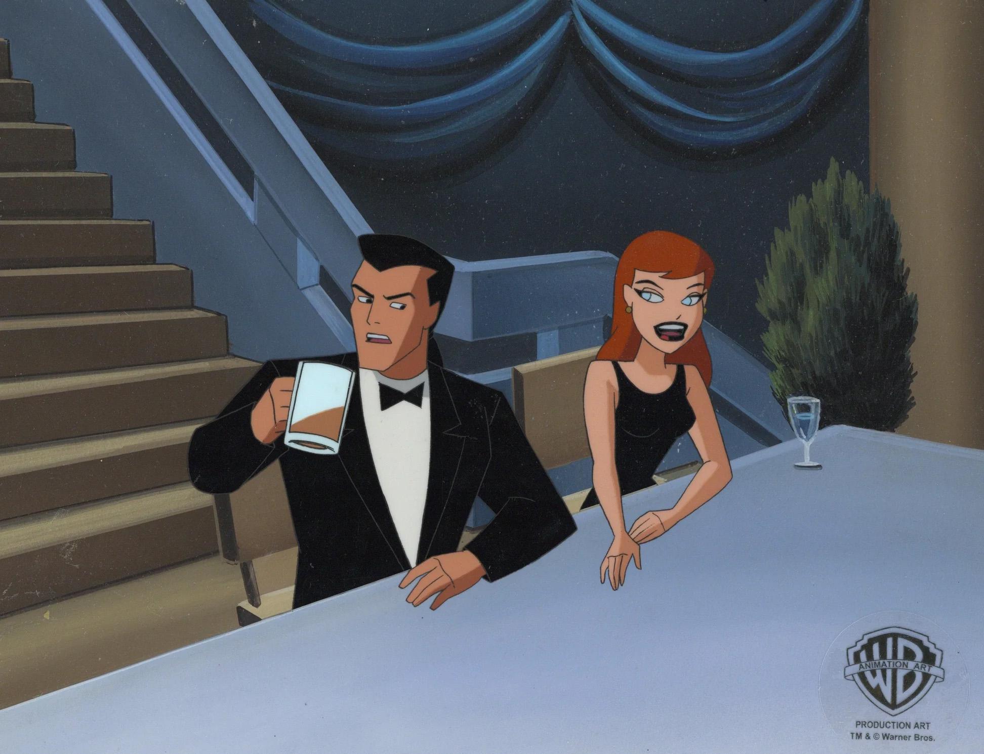 New Batman Adventures Original Cel and Background: Barbara Gordon, Dick Grayson - Art by DC Comics Studio Artists