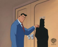 Superman the Animated Series Original Cel and Background: Clark Kent
