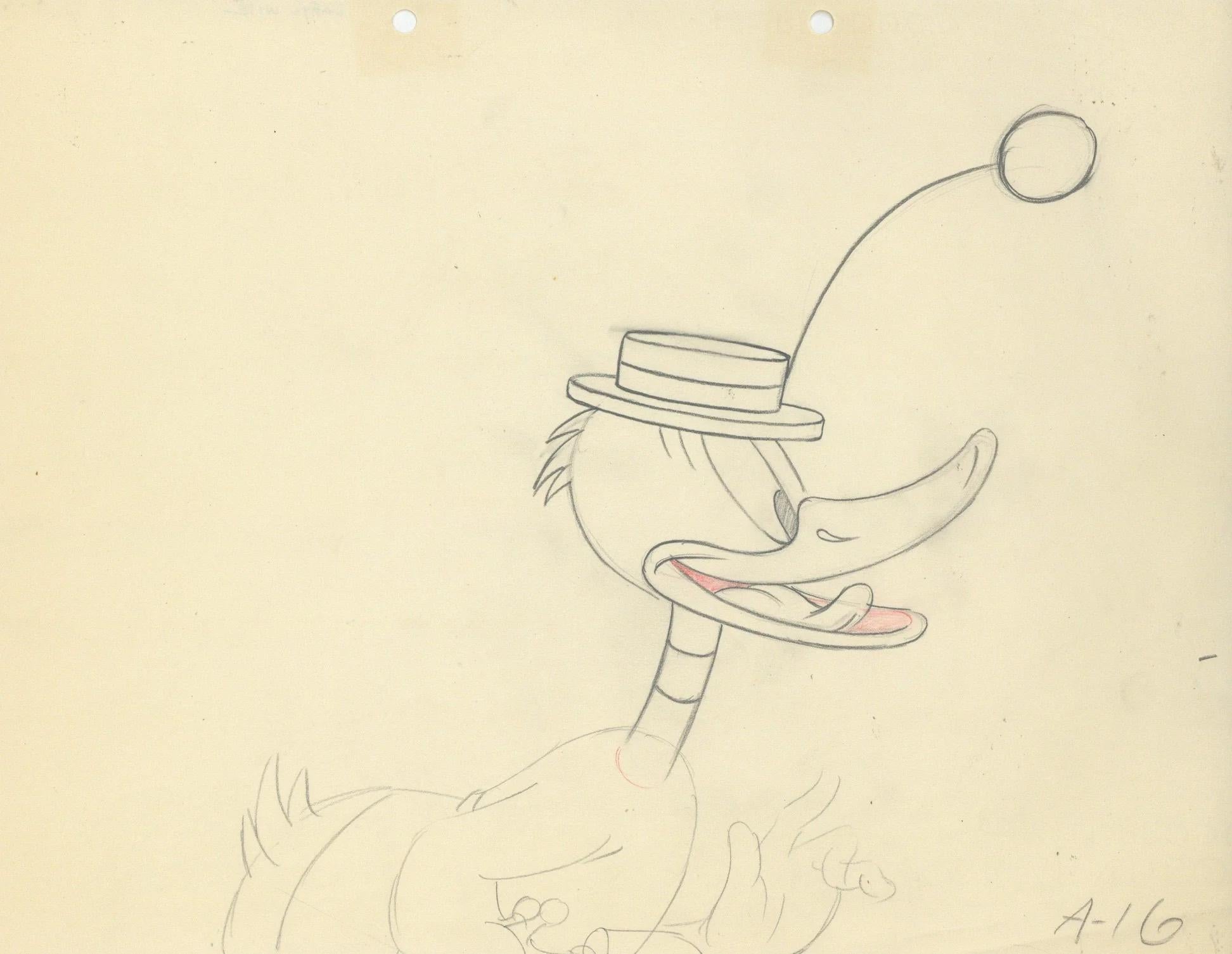Original-Produktionszeichnung „The Henpecked Duck“ von Mrs. Daffy Duck – Art von Chuck Jones