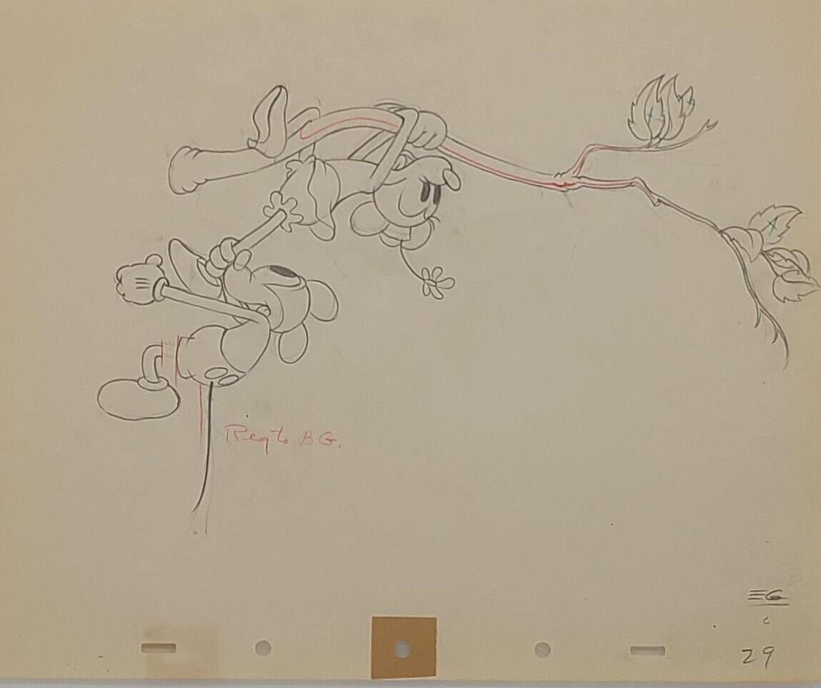 Mickey Mickey and Minnie Mouse Original Drawing: Ye Olden Days, 1933 - Art by Walt Disney Studio Artists
