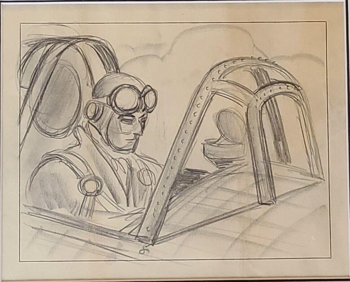 L'art de la propagande du film Disney : la victoire à travers l'aérospatiale - dessin original (1943) - Art de Walt Disney Studio Artists