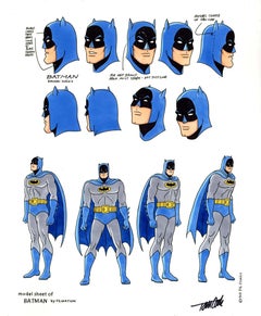 Super Friends Original Pen and Ink Model Sheet signed by Tom Cook: Batman