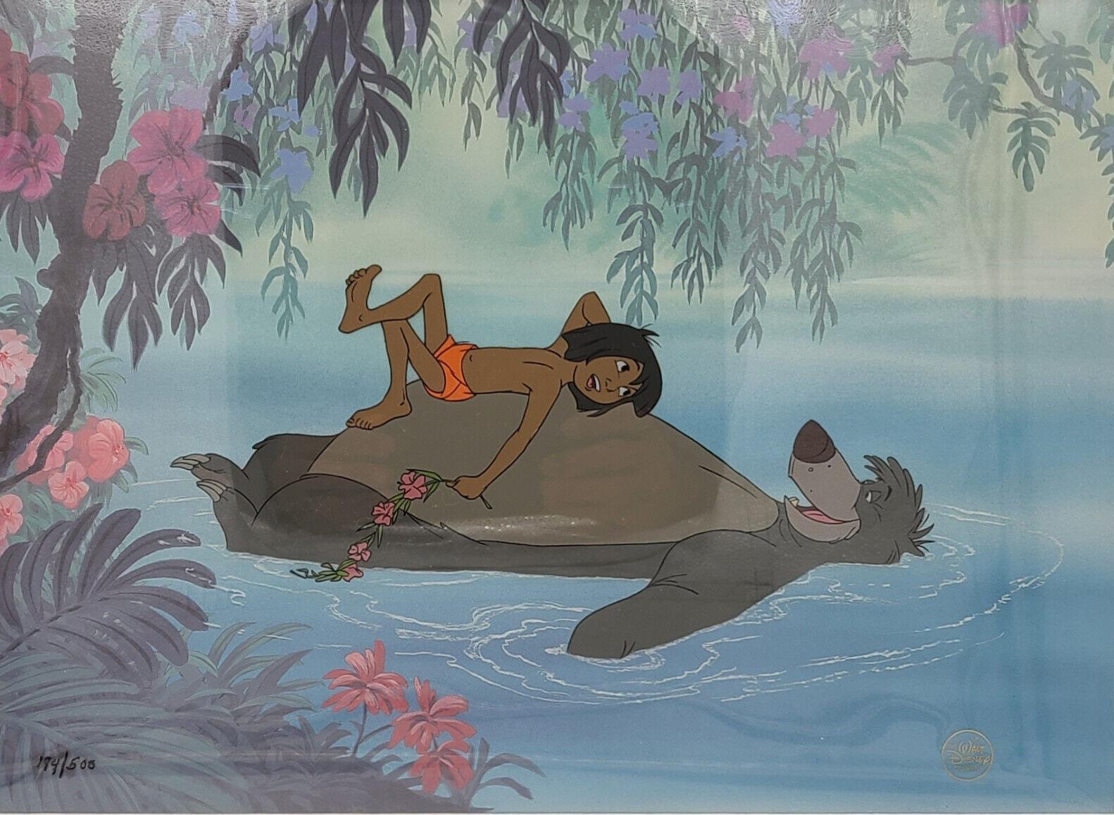 The Jungle Book Original Limited Edition Cel: Mowgli and Baloo - Art by Walt Disney Studio Artists