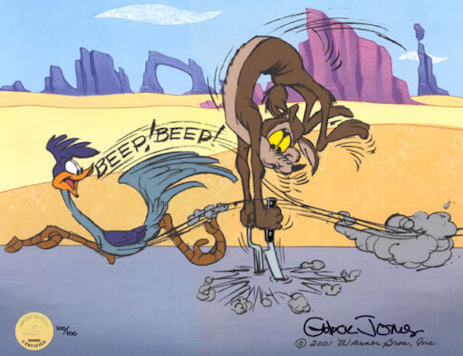 Fast and Famished : Wile Coyote + Road Runner Édition limitée Cel - Art de Chuck Jones