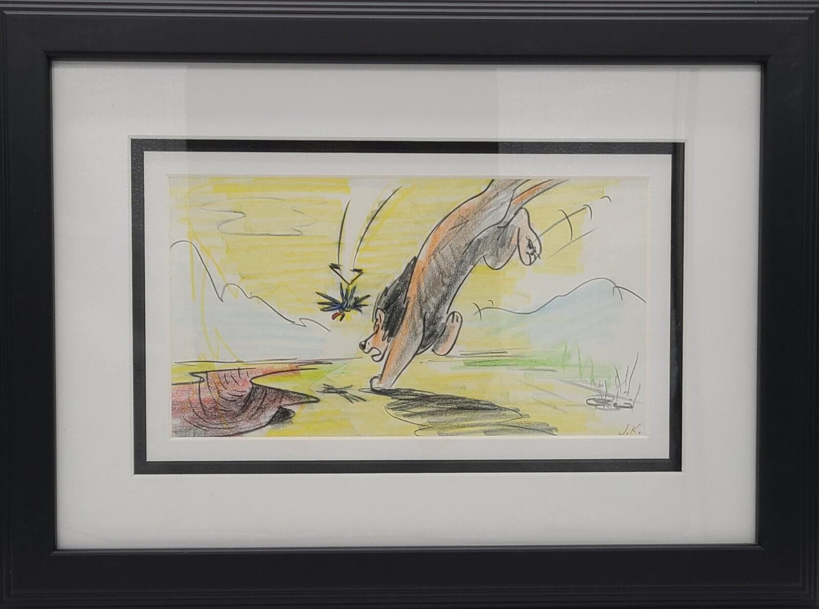 PRODUCTION: The Lion King, 1994  
MEDIUM: Storyboard
Image Size: 11'' x 6.5'' 
Frame Size: 17.25 x 12.75

ABOUT THE MEDIUM: Original Storyboard Drawings show what’s moving in each shot, and in which direction, so that the production team is crystal