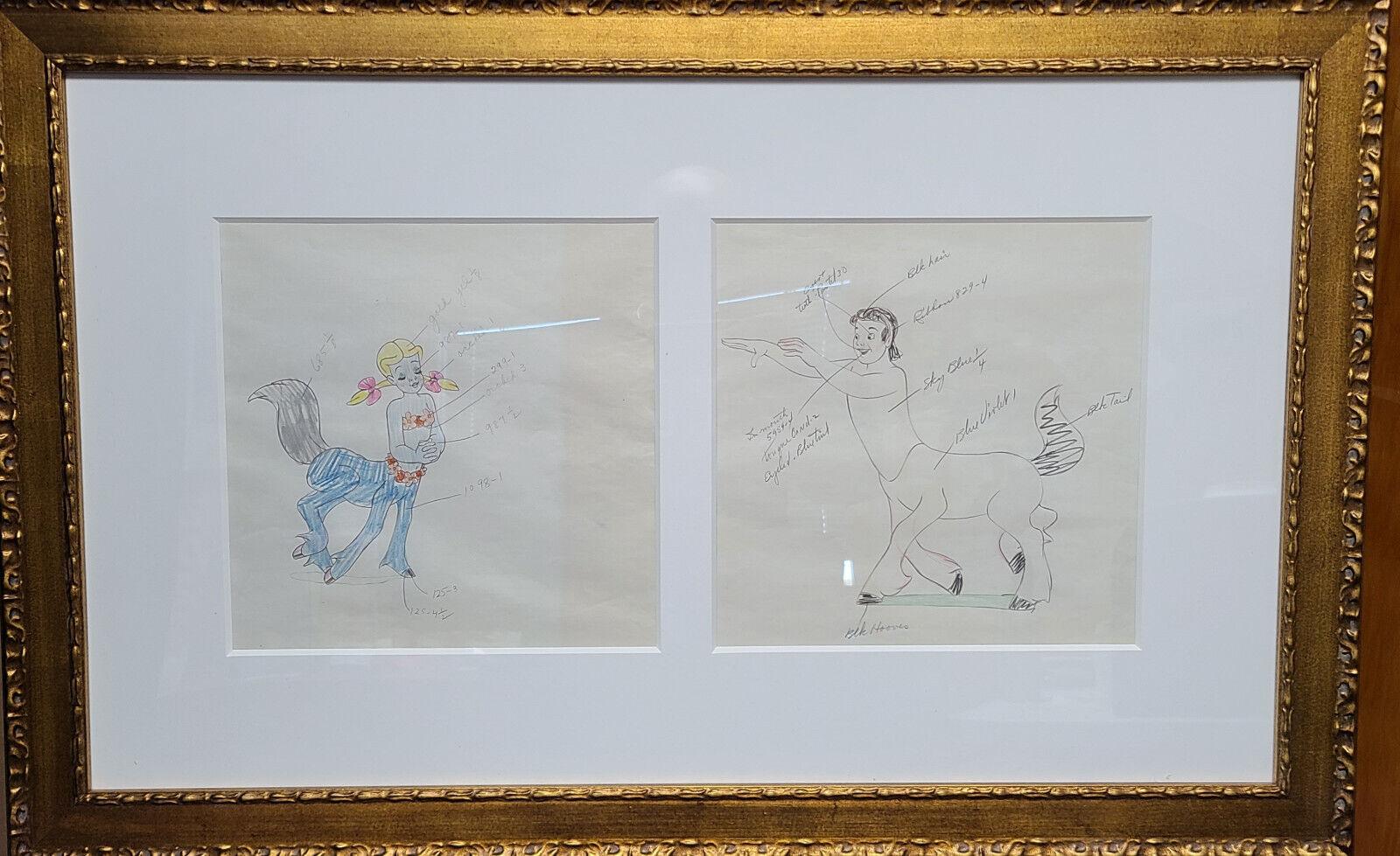 Original-Zeichnungen von Fantasia, gerahmt: Brutus Centaur und Centaurette (Pop-Art), Art, von Sylvia Holland