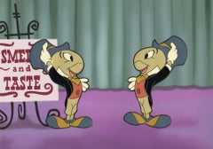 Retro "You and Your Senses" Original Cel from Art Corner, Disneyland: Jiminy Cricket 
