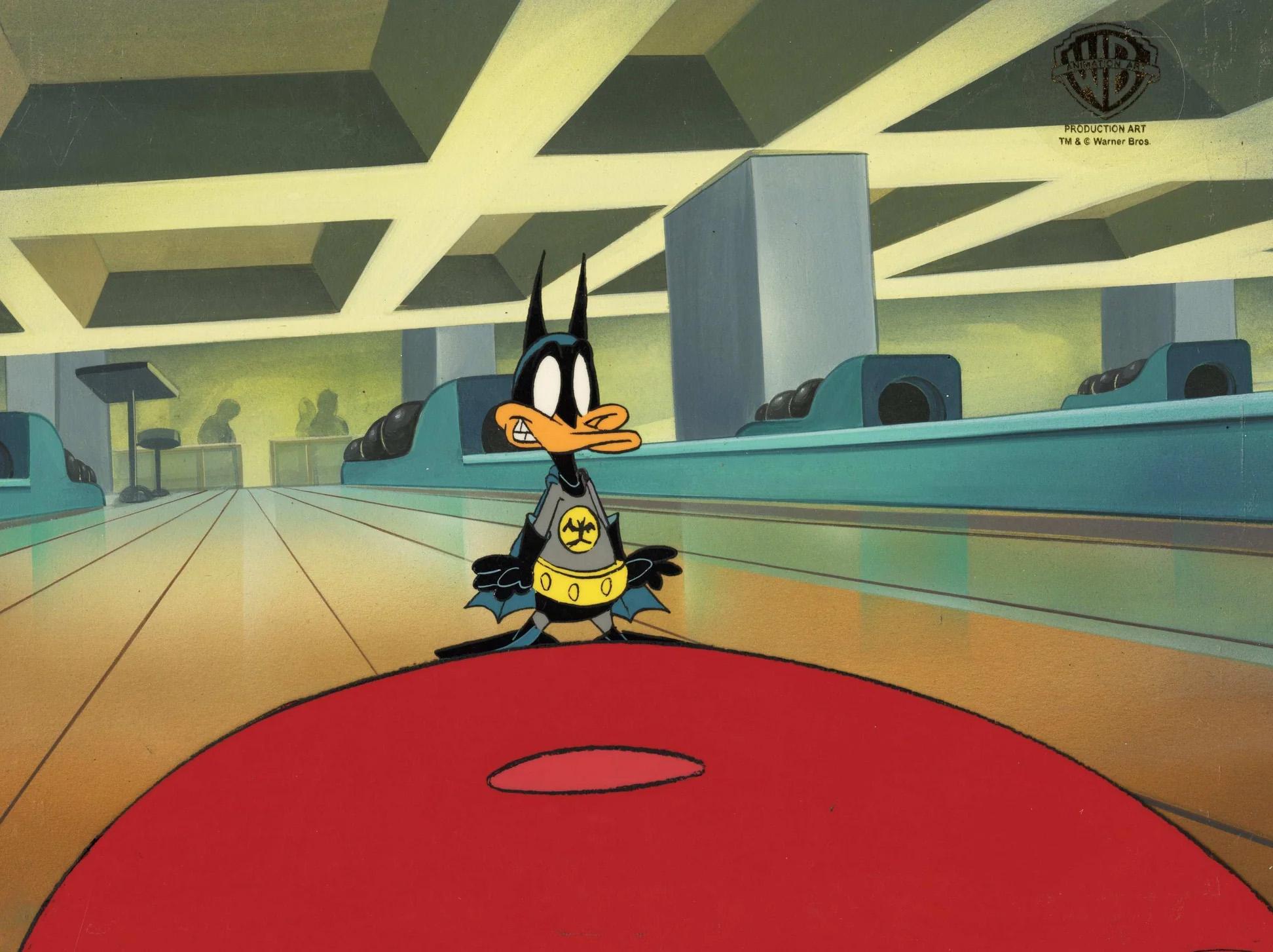 Cuillère de production Tiny Toons sur fond peint à la main : Batduck - Art de Warner Bros. Studio Artists