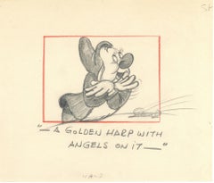 Vintage Snow White Original Production Drawing: Bashful