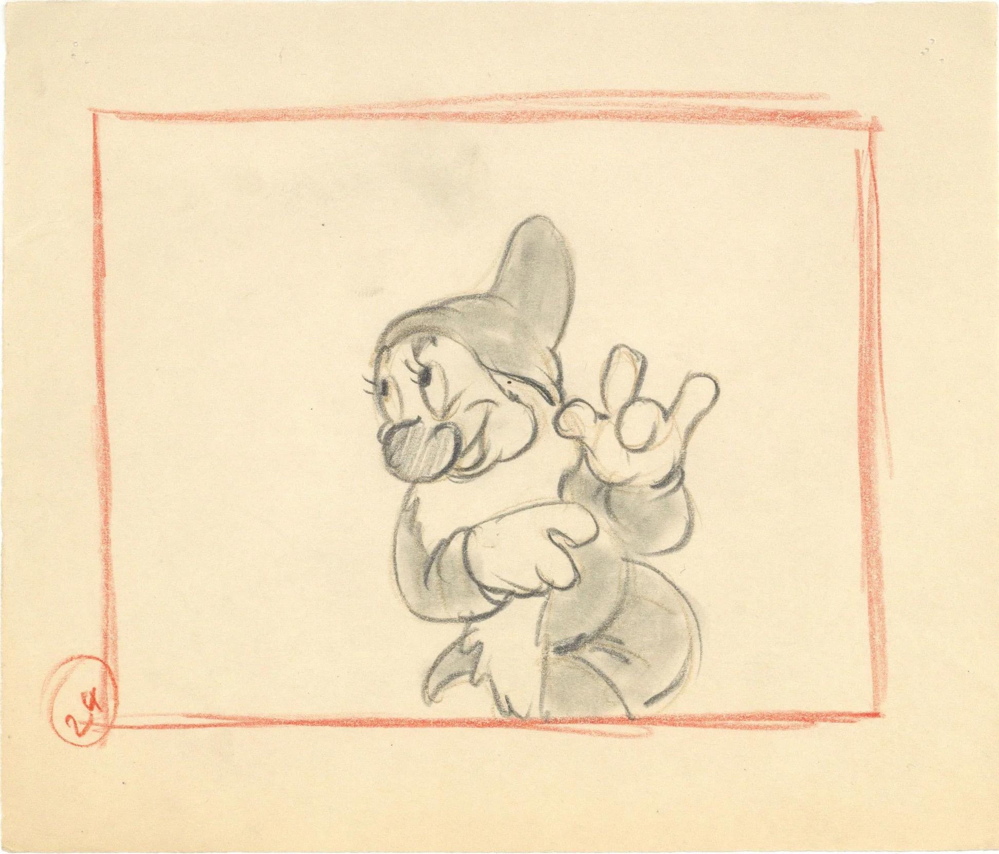 Snow White Original Production Drawing: Bashful - Art by Walt Disney Studio Artists