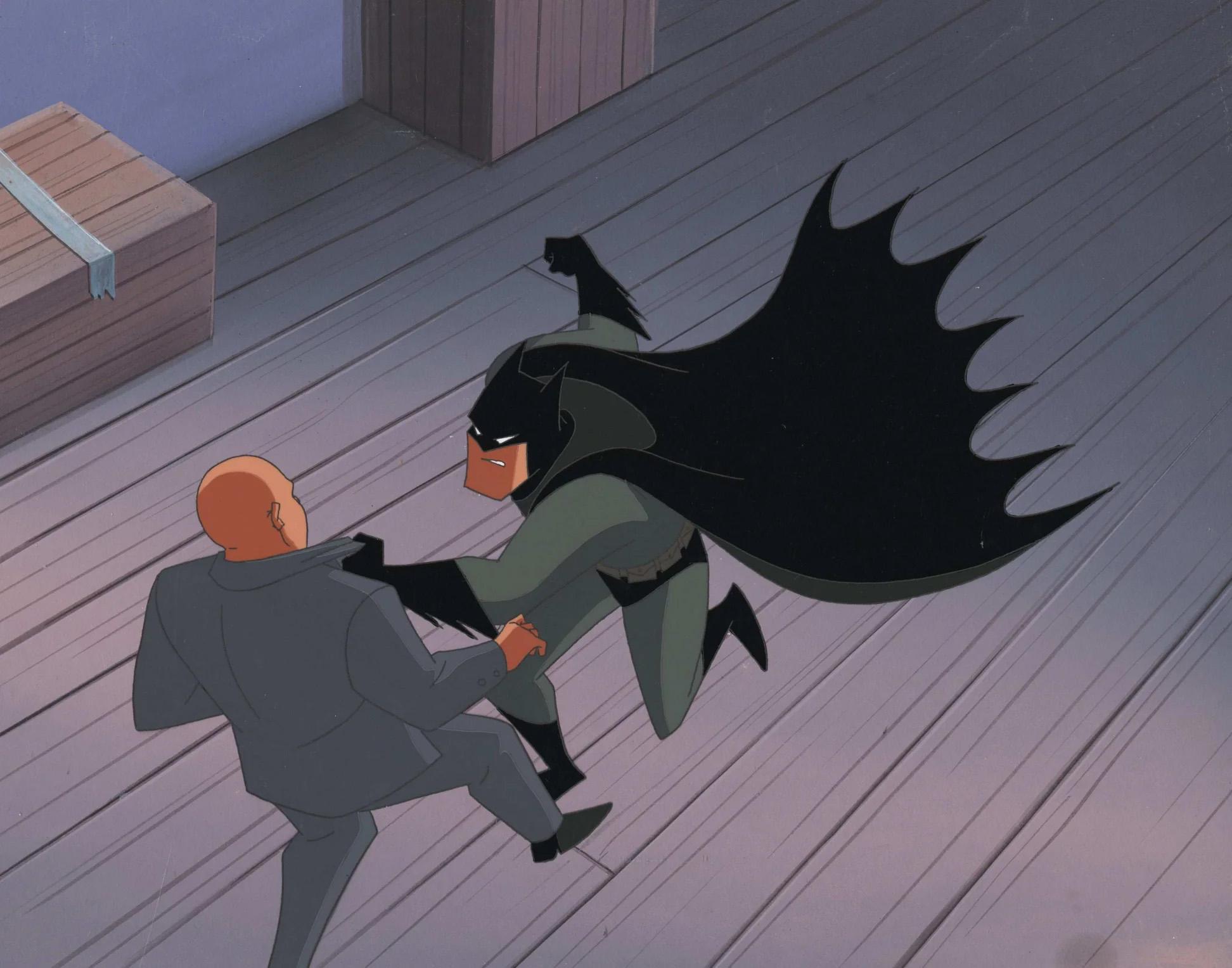 New Batman Adventures Production Cel on Original Background: Batman - Art by DC Comics Studio Artists