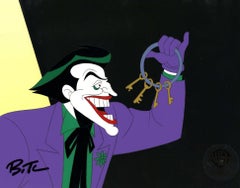 The New Batman Adventures Original Cel and Background signed Bruce Timm: Joker