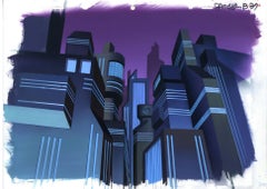 Batman Beyond Original Production Background With Matching Drawing