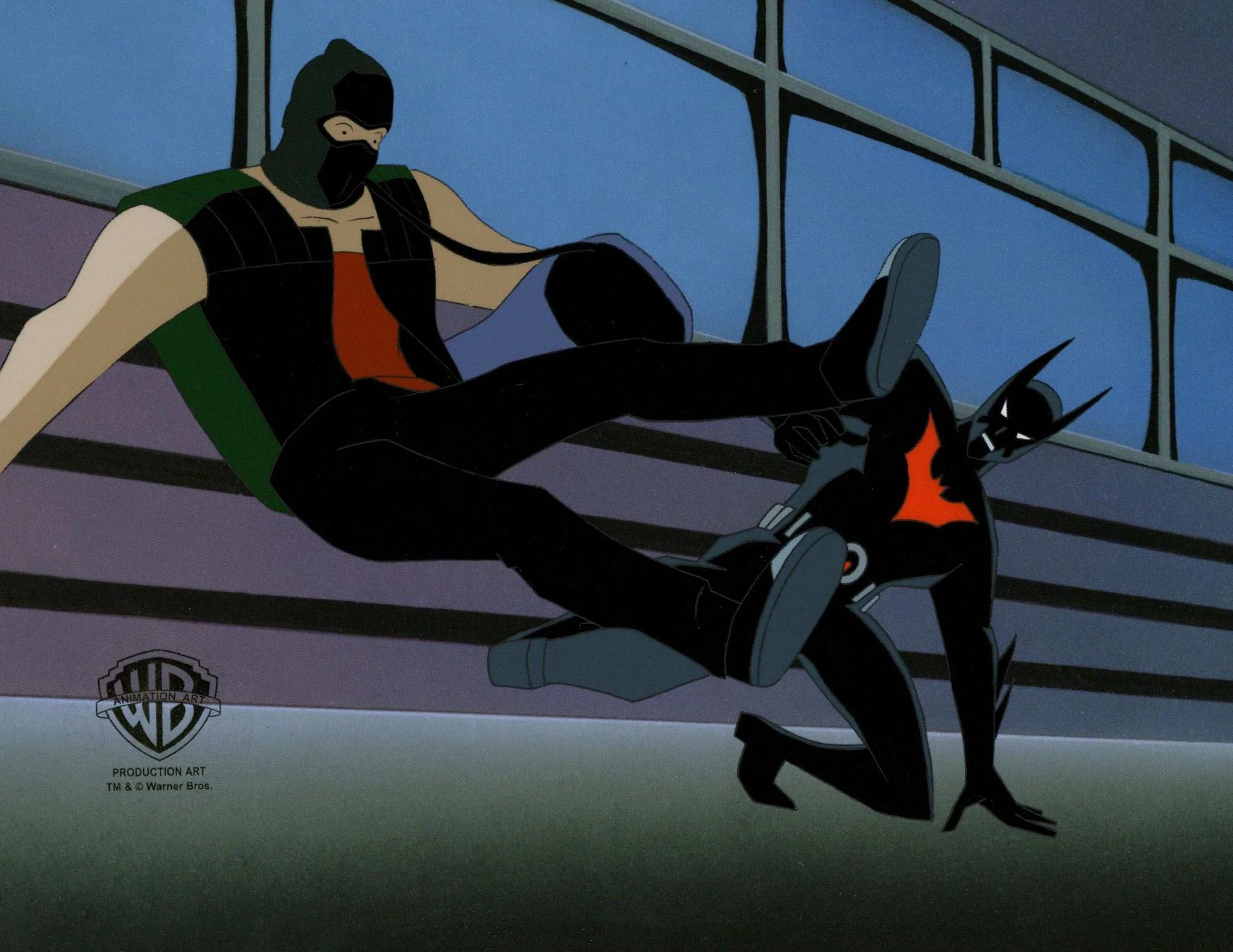 Batman Beyond Original Production Cel with Matching Drawing: Batman and Dirk - Art by DC Comics Studio Artists