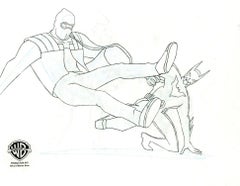 Batman Beyond Original Production Cel with Matching Drawing: Batman and Dirk
