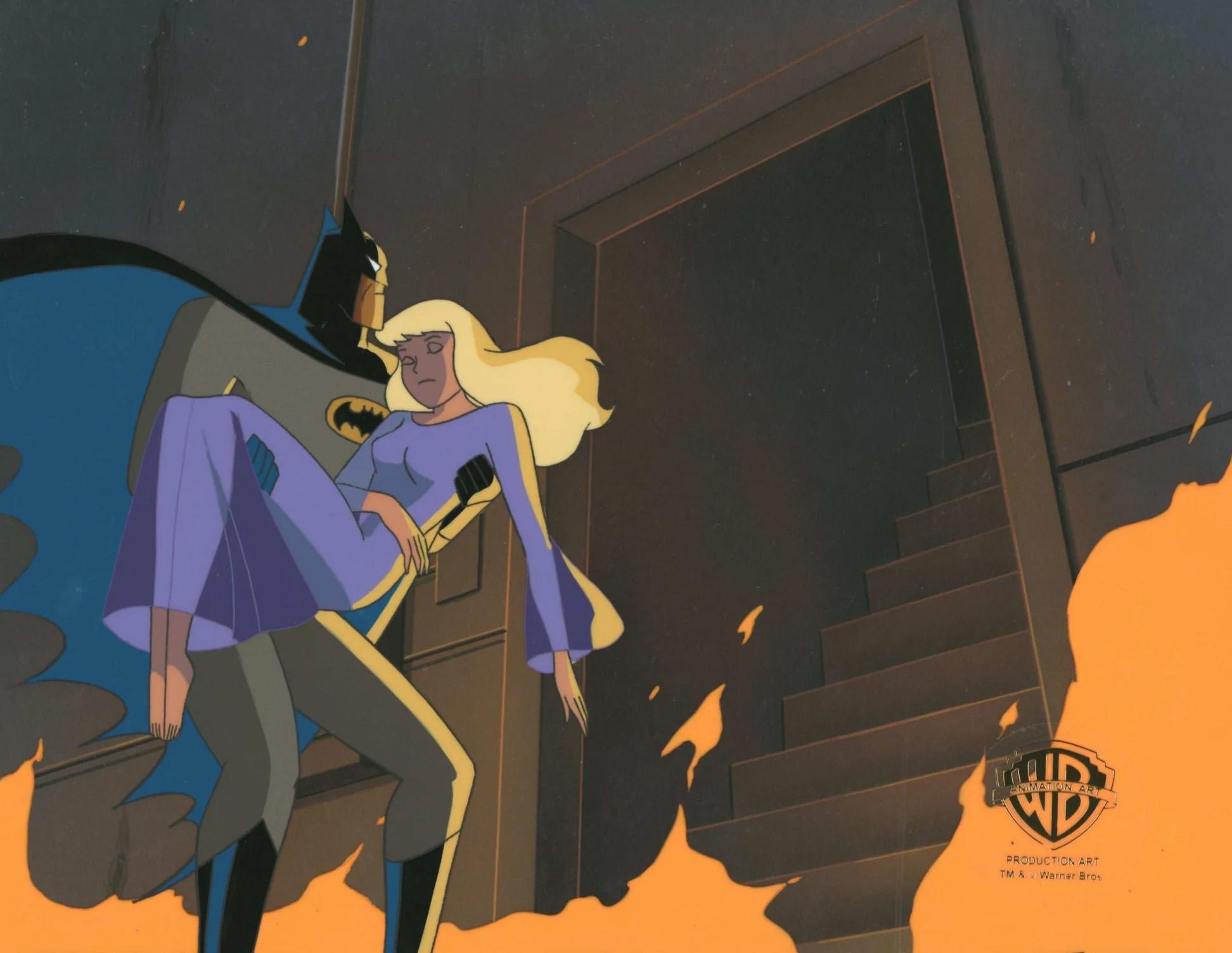 Batman SubZero Original Production Cel On Original Background: Batman, Nora - Art by DC Comics Studio Artists