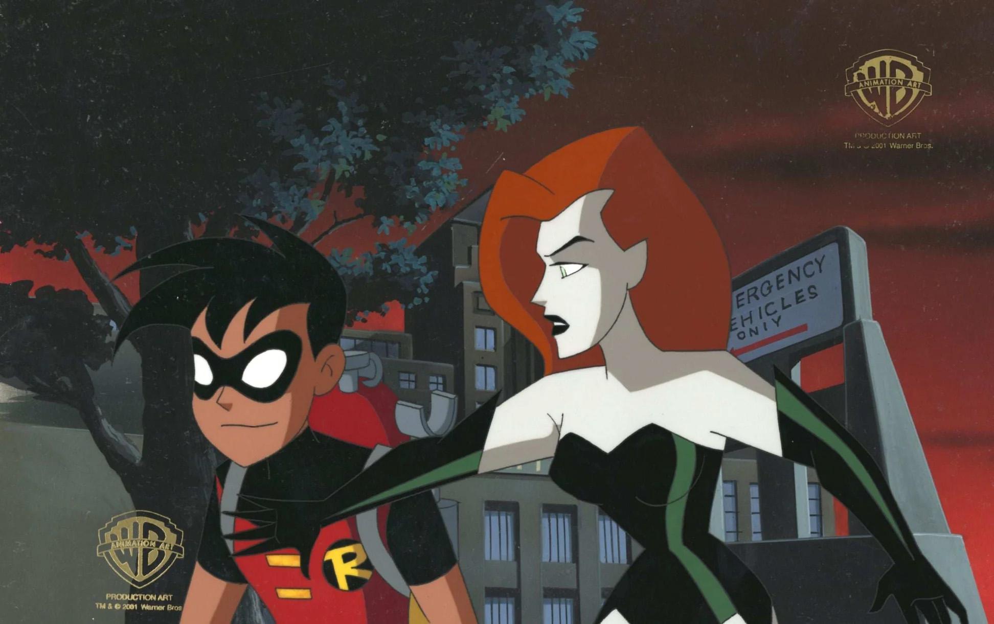 The New Batman Adventures Original Cel and Background: Robin, Poison Ivy - Art by DC Comics Studio Artists