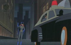Batman The Animated Series Original Cel and Background: Batgirl, Catwoman