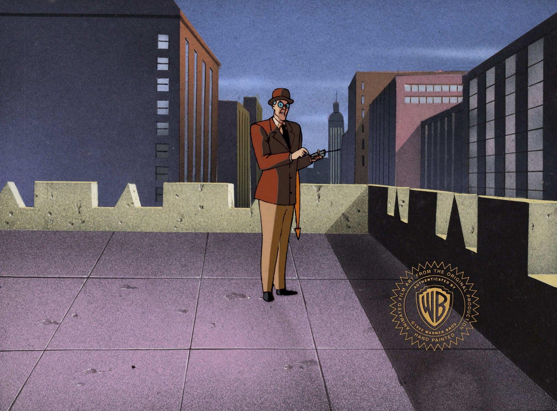 Batman The Animated Series Original Cel on Original Background: The Clock King - Art by DC Comics Studio Artists