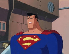 Superman Animated Series Original Cel on Original Background: Superman